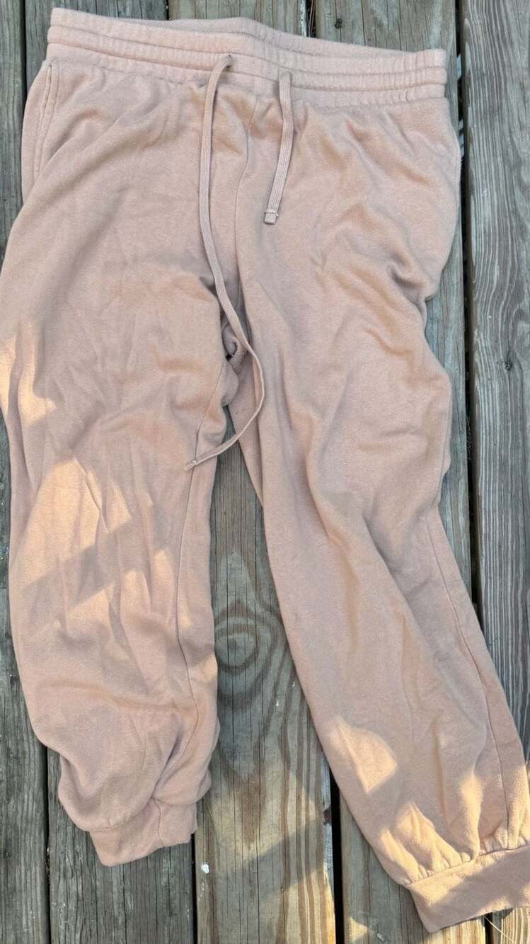 EXPRESS Jogger Sweatpants Size M Tan Fleece Drawstring Lounge Pants